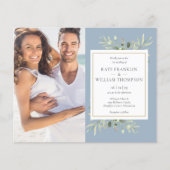 1つのフォトウェディング招待で緑の予算をすべて (正面)