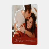 1つのフォトカップル名メリーChristias Tree メタルオーナメント (正面左)
