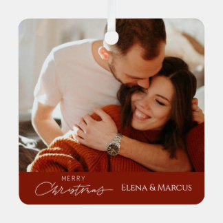 1つのフォトカップル名メリーChristias Tree メタルオーナメント