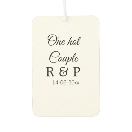 1つのホットアドカップル名イニシャル文字文字日 カーエアーフレッシュナー (正面)