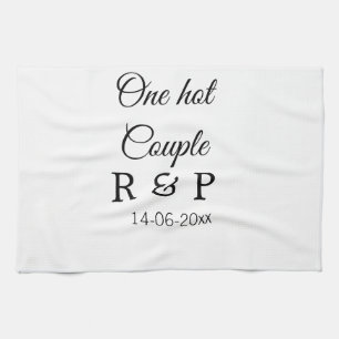 1つのホットアドカップル名イニシャル文字文字日 キッチンタオル
