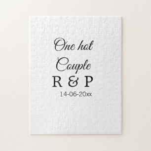 1つのホットアドカップル名イニシャル文字文字日 ジグソーパズル