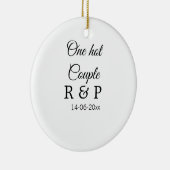 1つのホットアドカップル名イニシャル文字文字日 セラミックオーナメント (右)