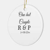 1つのホットアドカップル名イニシャル文字文字日 セラミックオーナメント (左)