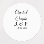 1つのホットアドカップル名イニシャル文字文字日 ラベル (デザイン2)