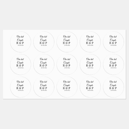 1つのホットアドカップル名イニシャル文字文字日 ラベル (シート)