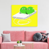 1つのポッドに2つのエンドウ豆(テキストを追加) キャンバスプリント (インサイチュ (リビング))