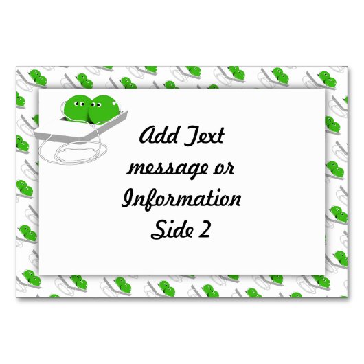 1つのポッドに2つのエンドウ豆（テキストを追加） テーブルナンバー (裏面)