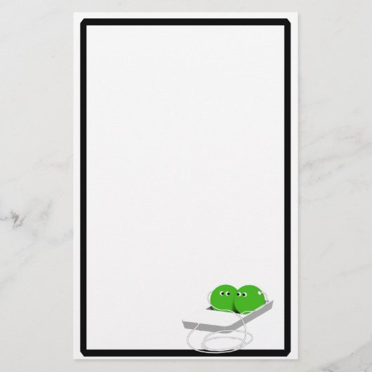 1つのポッドに2つのエンドウ豆(テキストを追加) 便箋 (正面)