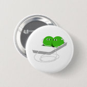 1つのポッドに2つのエンドウ豆(テキストを追加) 缶バッジ (正面&裏面)