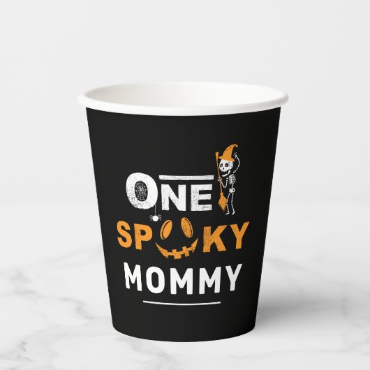 1つのマ不気味ムハロウィーンマッチングファミリーカスタム 紙コップ (正面)