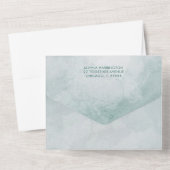 1つのミニマル結婚式の招待ですべての水色 オールインワン招待状 (裏面)