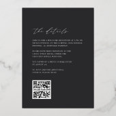 1つのミニマル金ゴールドに極めて結婚大きい 箔招待状 (裏面)