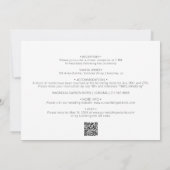 1つのミニマルQRコード内のハートスクリプ結婚ト 招待状 (裏面)