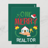 1つのメリー不動産仲介業者実在エステート醜いクリスマス ポストカード (正面/裏面)