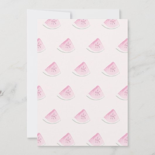 1つのメロンかわいいスイカ4誕生日 招待状 (裏面)