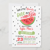 1つのメロン誕生日招待状 – 赤 招待状 (正面)