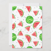 1つのメロン誕生日招待状 – 赤 招待状 (裏面)