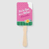 "1つのメロン"ピンクと緑のスイカ熱帯 ハンドファン (正面)