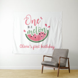 1つのメロン 水彩 メロンの1歳の誕生日 タペストリー