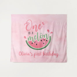 1つのメロン 水彩 メロンの1歳の誕生日 タペストリー