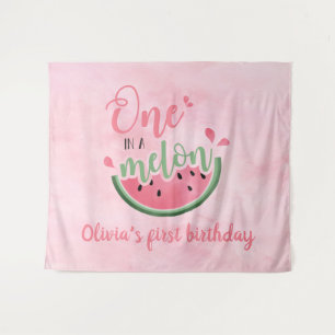 1つのメロン 水彩 メロンの1歳の誕生日 タペストリー