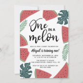 1つのメロン 1歳の誕生日招待状 招待状 (正面)
