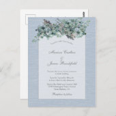 1つのモダンフローラに関する結婚式招待状RSVP ポストカード (正面/裏面)