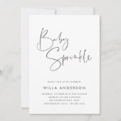 1つのモダンベビーにミニマルなスクリプト 招待状 (正面)