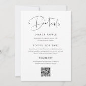 1つのモダンベビーシャワーでミニマルなスクリプト 招待状 (裏面)