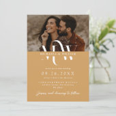 1つのモダンモノグラエレガントムQRコードの全結婚部 招待状 (スタンド正面)