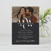 1つのモダンモノグラエレガントムQRコードの全結婚部 招待状 (スタンド正面)