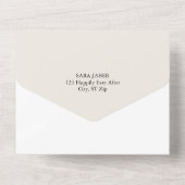 1つのモダン結婚式でアラビア語と英語をすべて招待 オールインワン招待状 (裏面)