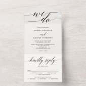 1つのモダン結婚式招待状ですべてスクリプシンプルト オールインワン招待状 (内側)