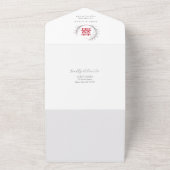 1つのモダン結婚式招待状中国の内のすべて(赤) オールインワン招待状 (外側)