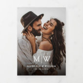 1つのモダン詳細ですべてRSVP QRコード結婚 三つ折り招待状 (カバー)