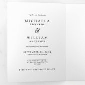 1つのモダン詳細ですべてRSVP QRコード結婚 三つ折り招待状 (内部最初)