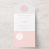 1つのモダン赤ちゃんシャワー招待状でピンク オールインワン招待状 (内側)