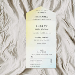 1つのモダンEinladungのすべての水の色 オールインワン招待状