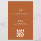 1つのモダンQR結婚式招待状で予算を設定 チラシ (裏面)