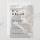 1つのモダンQR RSVPにフォトオーバーレイ結婚すべて 招待状 (正面)