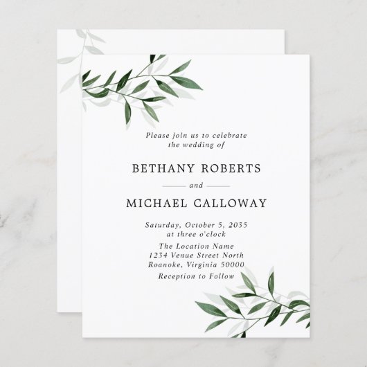 1つのユーカリで予算すべて葉の結婚式 (正面/裏面)