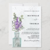 1つのユーカリとラベンダーの中に結婚すべて入る 招待状 (正面)