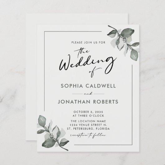 1つのユーカリ書道で予算を全結婚て (正面/裏面)