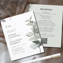 1つのユーカリ結婚式の招待で予算をすべて更新
