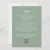 1つのユーカリQRコードの中のセージ緑結婚すべて 招待状 (裏面)