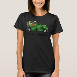 1つのラッキーグランドポップグリーンプレイドトラックシャムロックパット Tシャツ