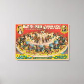 1つのリングや輪で63の馬を演奏するサーカスのポスター キャンバスプリント (正面)