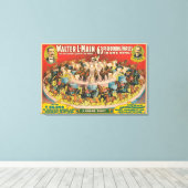 1つのリングや輪で63の馬を演奏するサーカスのポスター キャンバスプリント (インサイチュ (ウッドフロア))