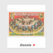 1つのリングや輪で63の馬を演奏するサーカスのポスター シール (シート)